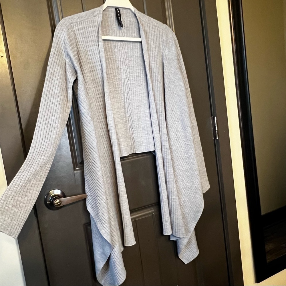 Athleta Gray Solstice Wrap Sweater Wool Blend, Small - Picture 2 of 6